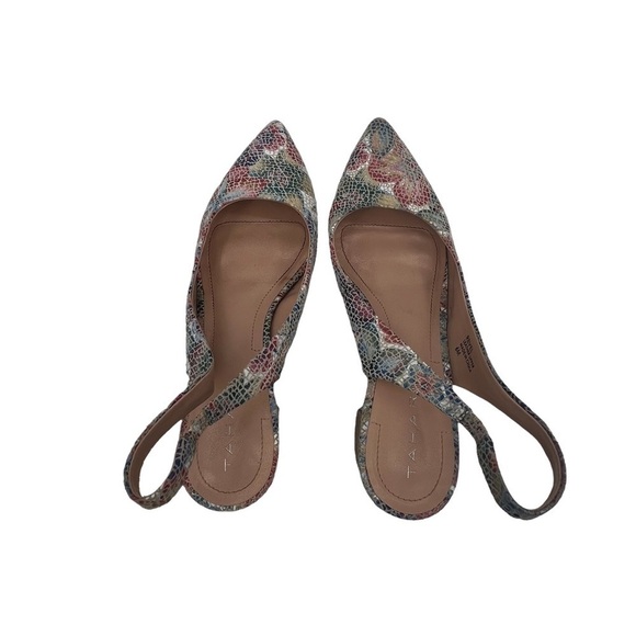 Tahari Revel Mosaic Slingback Leather Pointed Toe Block Heels Size 6 Women’s - Picture 5 of 9